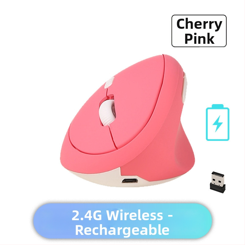 Вертикална ергономична безжична оптична мишка, 1600 DPI, 6 бутона, USB приемник 2,4 GHz, съвместима с лаптоп