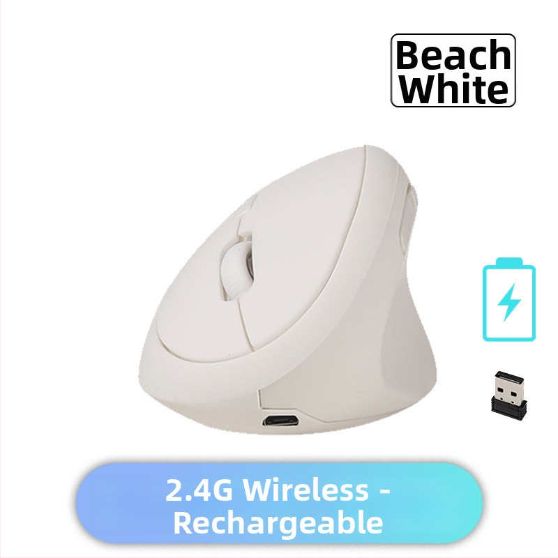 Вертикална ергономична безжична оптична мишка, 1600 DPI, 6 бутона, USB приемник 2,4 GHz, съвместима с лаптоп