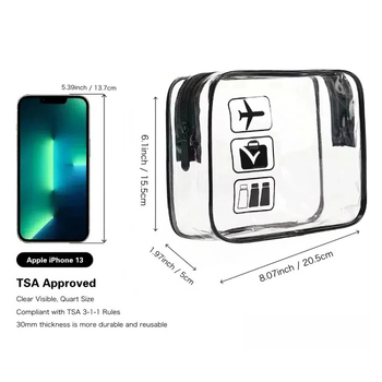 Διάφανη τσάντα καλλυντικών από PVC για ταξίδια, φορητή, αδιάβροχη, με μεγάλη χωρητικότητα