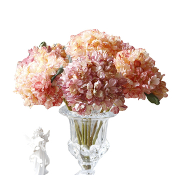 Donglingfang Floare de hortensie din mătase – Pictată, Stilizată și Reliefată, pentru nuntă, ședințe foto și decor de casă