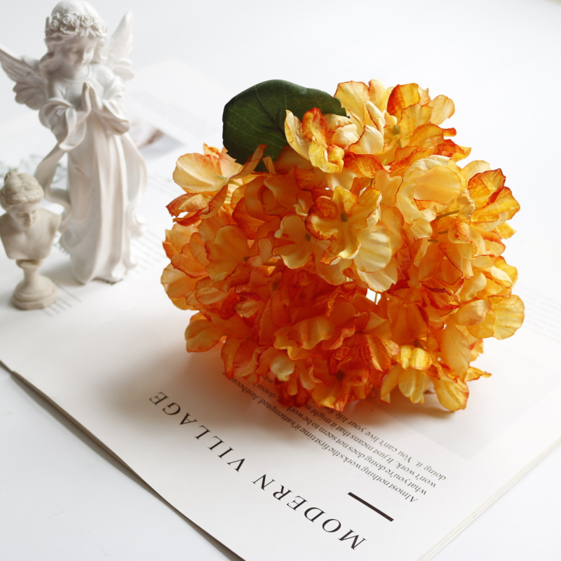 Donglingfang Floare de hortensie din mătase – Pictată, Stilizată și Reliefată, pentru nuntă, ședințe foto și decor de casă