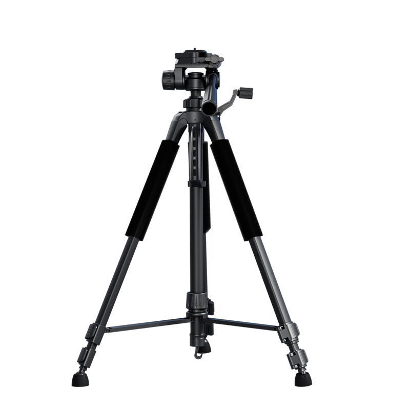 Grindinis stovintis tripodas mobiliam telefonui ir kamerai iš aliuminio lydinio, 3 dalių kojos, 3D gimbal PTZ, greita atleidimo plokštelė, apkrova 2-5 kg