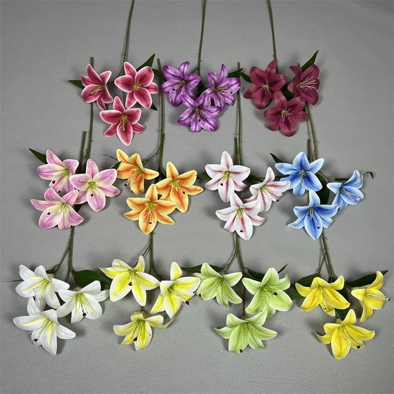 Umjetna lilija od svile — realistična, jedan izdanka, za vjenčanja, kućnu dekoraciju i fotografske rekvizite