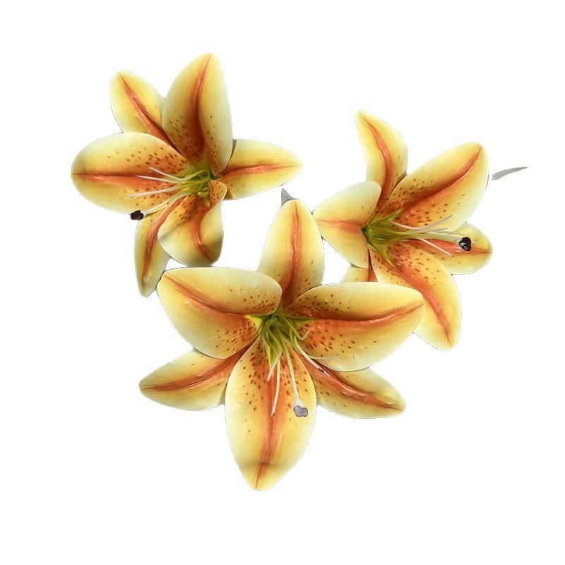 Umjetna lilija od svile — realistična, jedan izdanka, za vjenčanja, kućnu dekoraciju i fotografske rekvizite