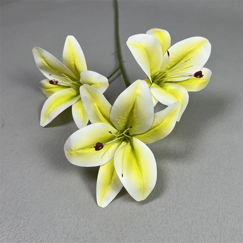 Umjetna lilija od svile — realistična, jedan izdanka, za vjenčanja, kućnu dekoraciju i fotografske rekvizite