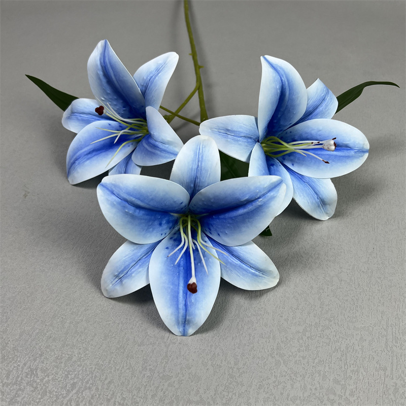 Umjetna lilija od svile — realistična, jedan izdanka, za vjenčanja, kućnu dekoraciju i fotografske rekvizite