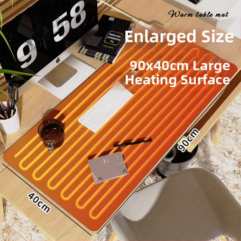 Didelis stalo šildymo kilimėlis su PU danga, 220V, 220W, šildymas aliuminio plokštele, išmanus temperatūros valdymas (daug lygių), perkaitimo ir trumpojo sujungimo apsauga
