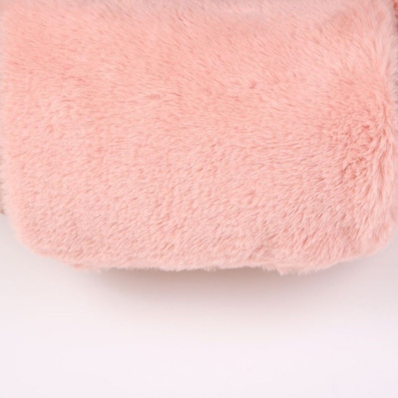 Geantă crossbody din pluș, mini, stil street, dumpling, curea reglabilă pe un umăr, dimensiune mică, închidere cu fermoar, buzunar intern cu fermoar