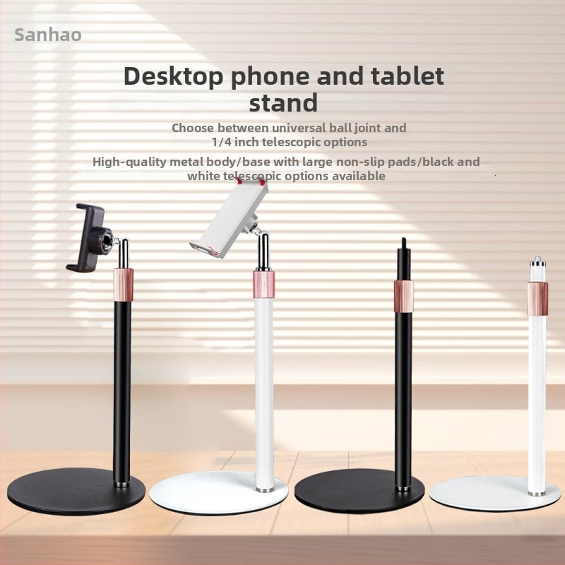 Suport de birou pentru telefon și tabletă, telescopic, metal integral, anti vibrații, pentru transmisiuni în direct și înregistrări video