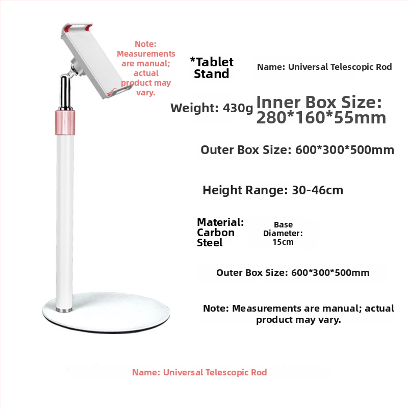 Suport de birou pentru telefon și tabletă, telescopic, metal integral, anti vibrații, pentru transmisiuni în direct și înregistrări video