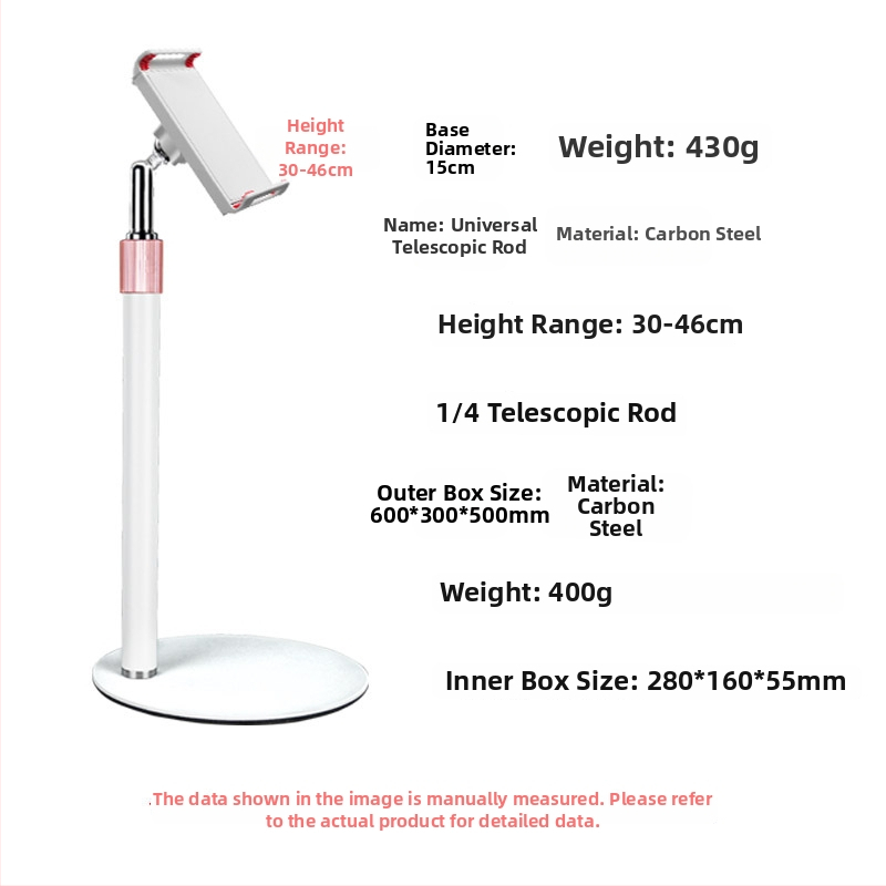 Suport de birou pentru telefon și tabletă, telescopic, metal integral, anti vibrații, pentru transmisiuni în direct și înregistrări video