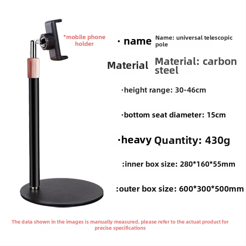 Suport de birou pentru telefon și tabletă, telescopic, metal integral, anti vibrații, pentru transmisiuni în direct și înregistrări video