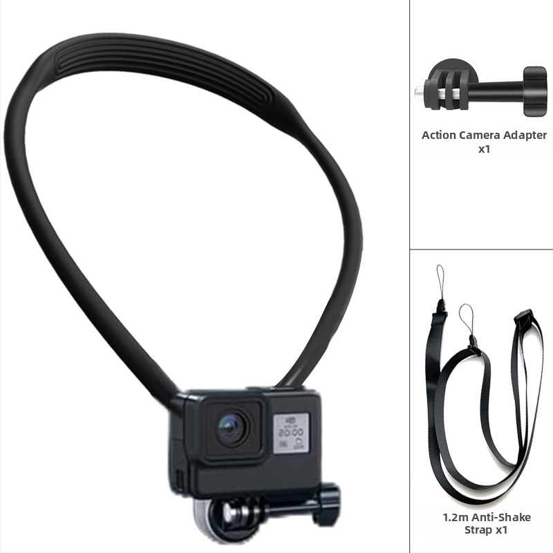 Magnetický držiak na telefón na nosenie na krku pre pohľad z prvej osoby na hrudi, proti otrasom, konštrukcia zo silikónu/ľahkej zliatiny/plastu