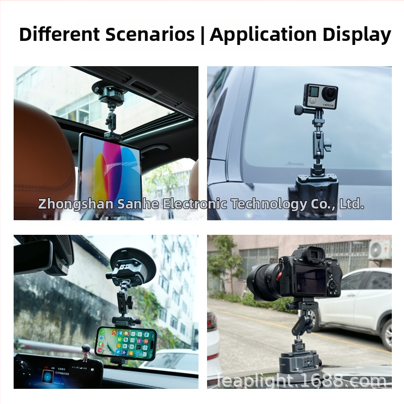 Autóba szerelhető kamera tartó vákuumos szívófejjel és hajlékony varázs-karral belső felvételekhez és élő közvetítéshez