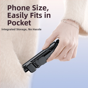 Integrēts Bluetooth selfie sticks mobilajam telefonam — pārnēsājams, stabils statīvs ar tālvadības pulti, apgaismojums un IBIS saderība (ABS + nerūsējošais tērauds)