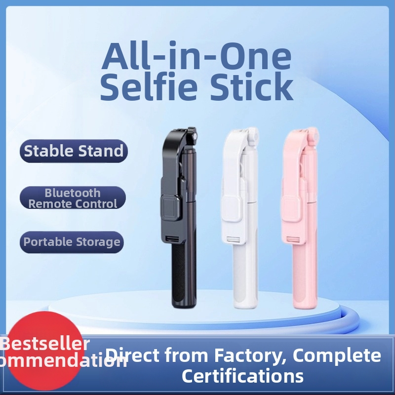 Integrēts Bluetooth selfie sticks mobilajam telefonam — pārnēsājams, stabils statīvs ar tālvadības pulti, apgaismojums un IBIS saderība (ABS + nerūsējošais tērauds)