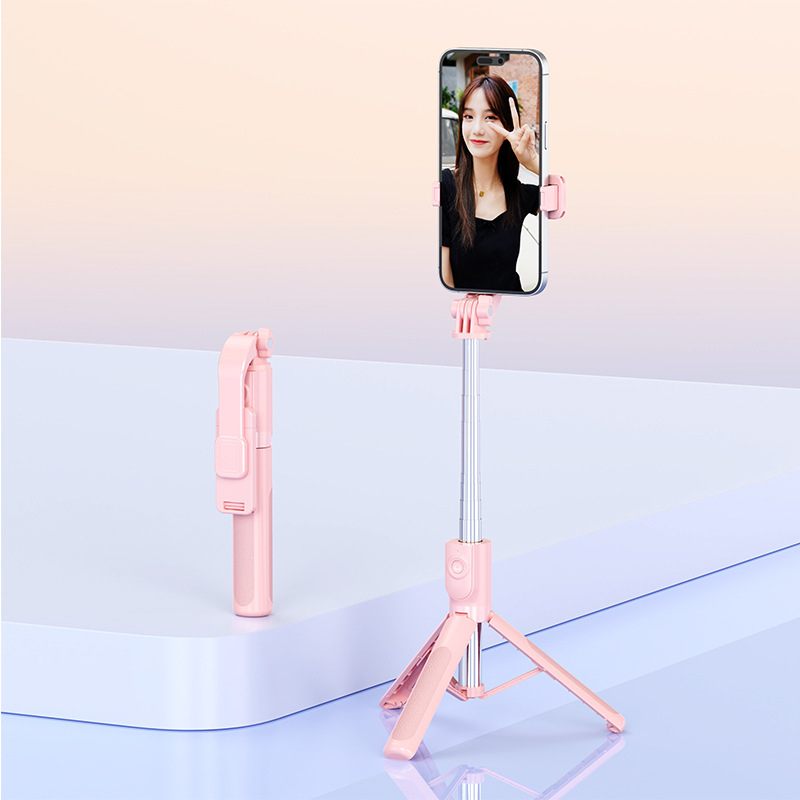 Integrēts Bluetooth selfie sticks mobilajam telefonam — pārnēsājams, stabils statīvs ar tālvadības pulti, apgaismojums un IBIS saderība (ABS + nerūsējošais tērauds)