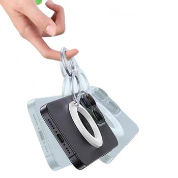 Suport magnetic MagSafe cu inel dublu, față simplă — Ewr, model universal, aliaj de aluminiu, stil creativ, personalizare disponibilă