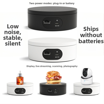 Turntable king elektrinis besisukantis fotografinis staliukas ND120 – plastmasinis korpusas, apkrova 2–5 kg, tinkamas vaizdo įrašams ir ekspozicijoms