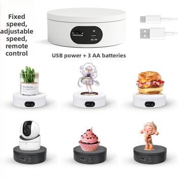 Turntable king elektrinis besisukantis fotografinis staliukas ND120 – plastmasinis korpusas, apkrova 2–5 kg, tinkamas vaizdo įrašams ir ekspozicijoms