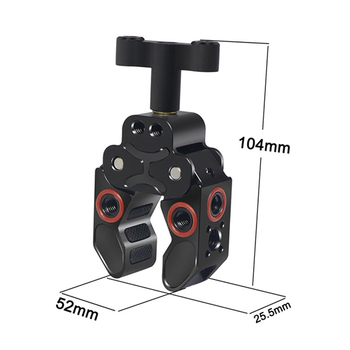 Kamera varázskar nehéz C-típusú fogóval, alumíniumötvözet, csőátmérő 15–40 mm, teherbírás 20 kg, tömeg 200 g