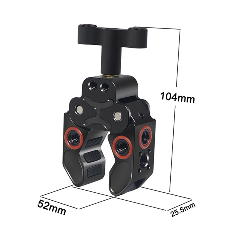 Kamera varázskar nehéz C-típusú fogóval, alumíniumötvözet, csőátmérő 15–40 mm, teherbírás 20 kg, tömeg 200 g