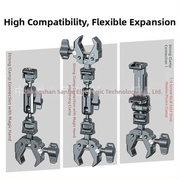 Fém többfunkciós csipesz C- és U-alakú kialakítással, rögzítő markolattal, univerzális tartó