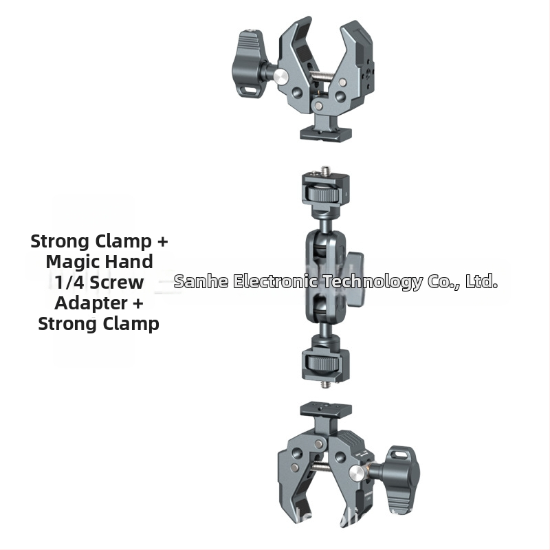 Fém többfunkciós csipesz C- és U-alakú kialakítással, rögzítő markolattal, univerzális tartó