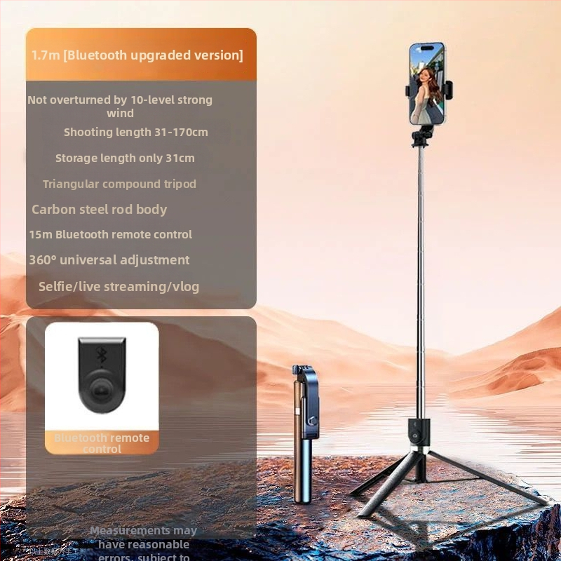 Bluetooth Selfie Stik ar Triju Kāju Stativu, ar Gaismu un Tālvadību, Pārnēsājams Universālais Telefona Turētājs, Nerūsējošais Tērauds, IBIS Atbalsts