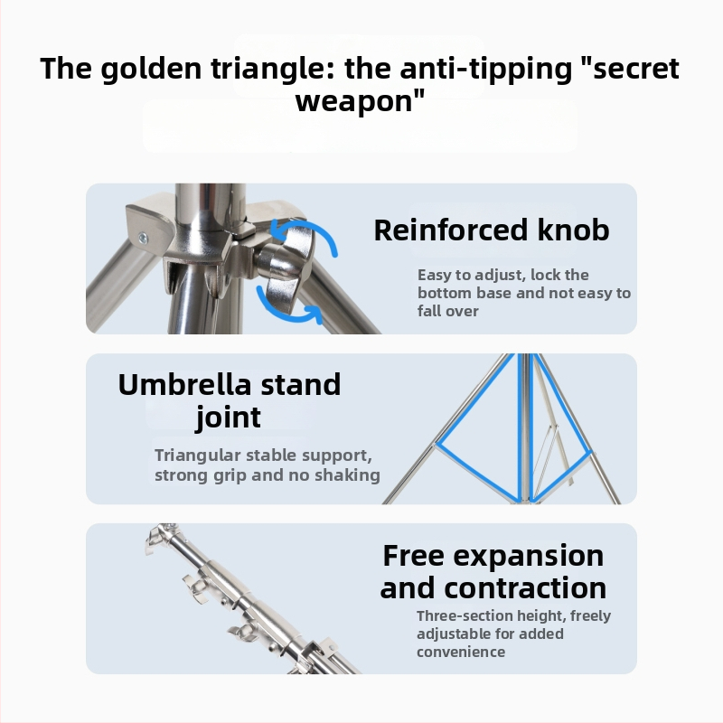 Fotózásra szolgáló fényállvány, alumíniumötvözet + műanyag kivitel; teherbírás 10 kg; 3 részes; súly 2 kg; márka See tuck