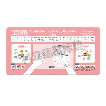 Covoraș de birou pentru copii – antrenament pentru prinderea pixului și poziția încheieturii, material textil antiderapant, o singură față, logo prin transfer termic