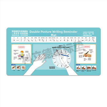 Covoraș de birou pentru copii – antrenament pentru prinderea pixului și poziția încheieturii, material textil antiderapant, o singură față, logo prin transfer termic