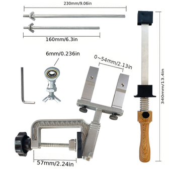 Kézi, rögzített szögű késélező háztartási használatra — korundból készült, polírozás, finom és durva csiszolás, csúszásmentes alap