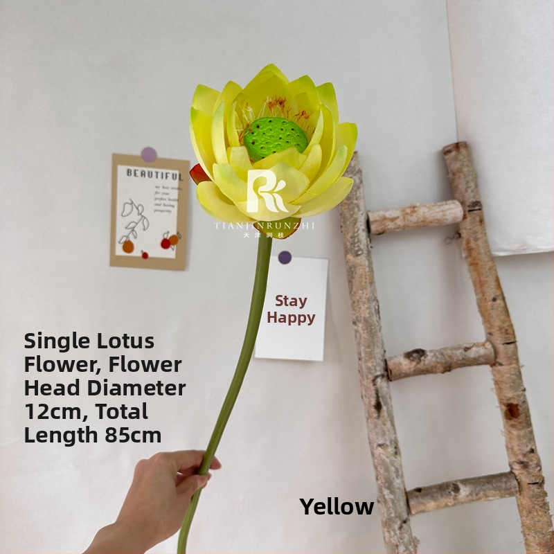 Runzhi umelecký lotos s listom – hodvábny lotos, čínske štýlo chinoiserie, svadobná dekorácia a rekvizity pre fotografiu (Značka Runzhi; Materiál: hodváb; Použitie: svadba, rekvizity pre fotografiu; Štýl: chinoiserie)