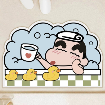 Килим за баня, правоъгълен, мек диатомит, абстрактен принт, пране в пералня, печатен дизайн