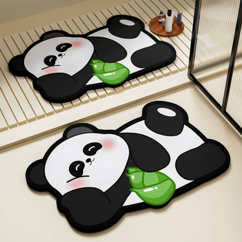 Килим за баня, правоъгълен, мек диатомит, абстрактен принт, пране в пералня, печатен дизайн