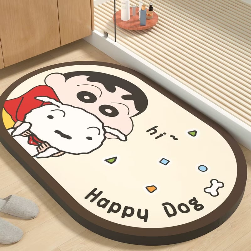 Килим за баня, правоъгълен, мек диатомит, абстрактен принт, пране в пералня, печатен дизайн