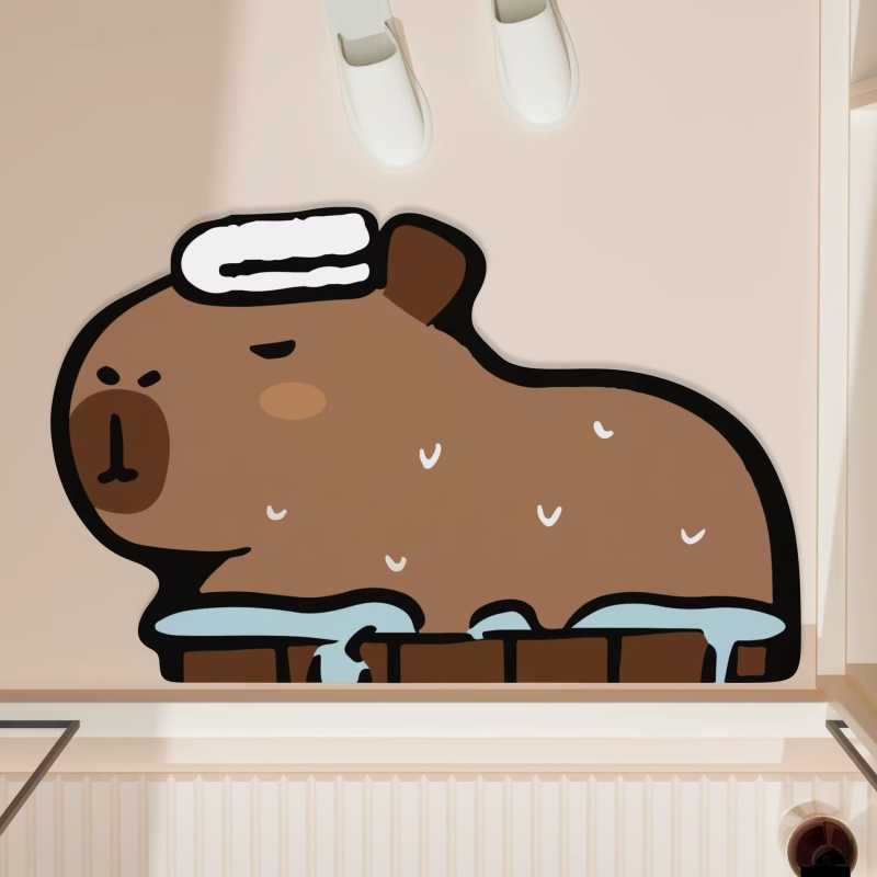 Килим за баня, правоъгълен, мек диатомит, абстрактен принт, пране в пералня, печатен дизайн