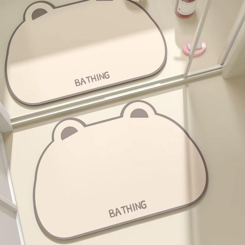 Килим за баня, правоъгълен, мек диатомит, абстрактен принт, пране в пералня, печатен дизайн