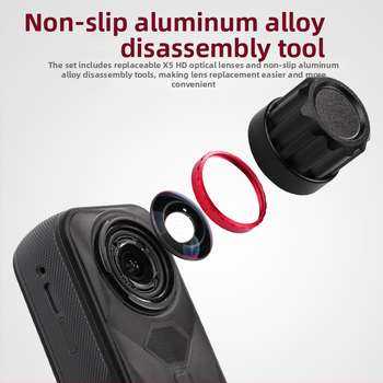 Set de lentile detașabile pentru Insta360 X5, sticlă optică, lentilă HD