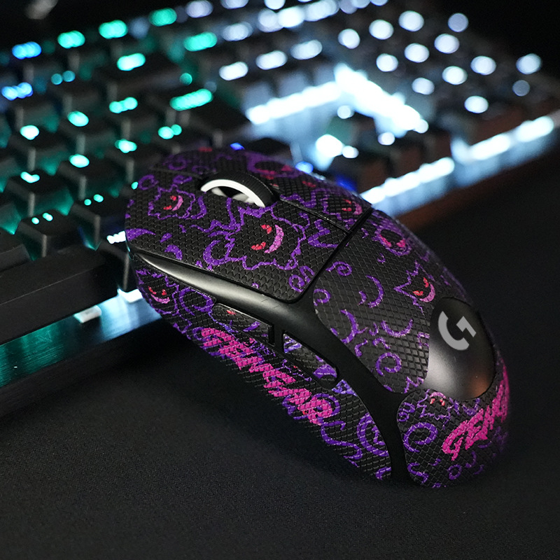 Risheng Универсални противохлъзгащи крачета за мишка – PU кожа с текстура на гущер, абсорбира изпотяването, гладка и износоустойчива повърхност, персонализирана мостра