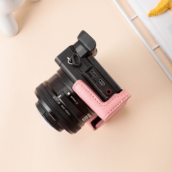 Sony A6400 θήκη προστασίας κάμερας – γνήσιο δέρμα, ανθεκτικό στη φθορά, καμπύλη ιμάντας ώμου, επένδυση από συνθετικό δέρμα, συμβατό με A6100/A6300/A6000