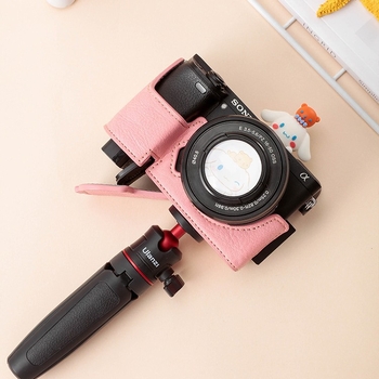 Sony A6400 θήκη προστασίας κάμερας – γνήσιο δέρμα, ανθεκτικό στη φθορά, καμπύλη ιμάντας ώμου, επένδυση από συνθετικό δέρμα, συμβατό με A6100/A6300/A6000