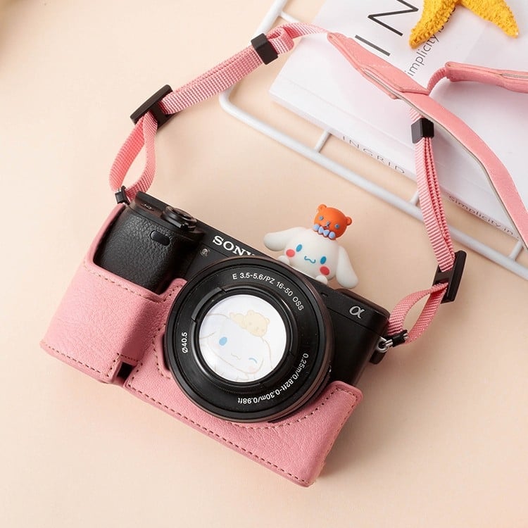 Sony A6400 θήκη προστασίας κάμερας – γνήσιο δέρμα, ανθεκτικό στη φθορά, καμπύλη ιμάντας ώμου, επένδυση από συνθετικό δέρμα, συμβατό με A6100/A6300/A6000