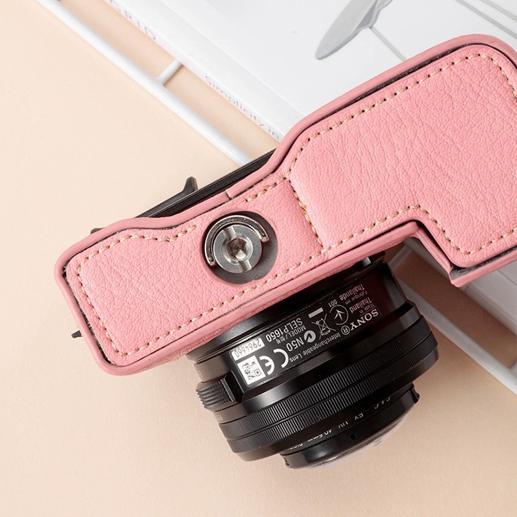 Sony A6400 θήκη προστασίας κάμερας – γνήσιο δέρμα, ανθεκτικό στη φθορά, καμπύλη ιμάντας ώμου, επένδυση από συνθετικό δέρμα, συμβατό με A6100/A6300/A6000