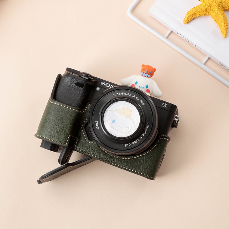 Sony A6400 θήκη προστασίας κάμερας – γνήσιο δέρμα, ανθεκτικό στη φθορά, καμπύλη ιμάντας ώμου, επένδυση από συνθετικό δέρμα, συμβατό με A6100/A6300/A6000