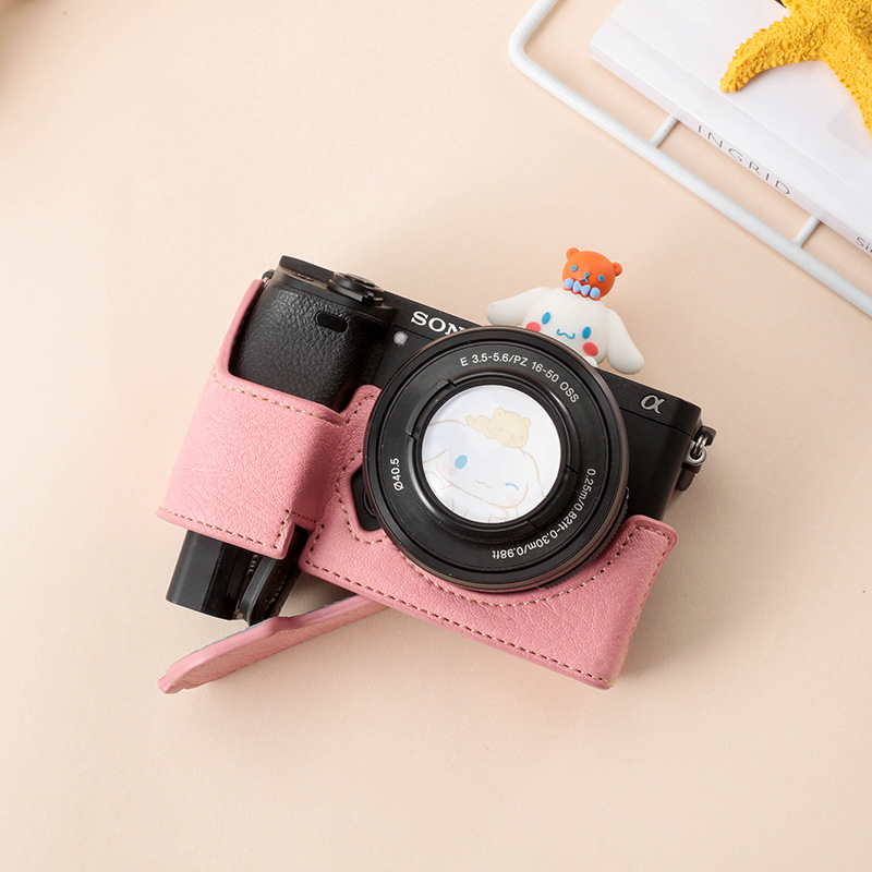 Sony A6400 θήκη προστασίας κάμερας – γνήσιο δέρμα, ανθεκτικό στη φθορά, καμπύλη ιμάντας ώμου, επένδυση από συνθετικό δέρμα, συμβατό με A6100/A6300/A6000