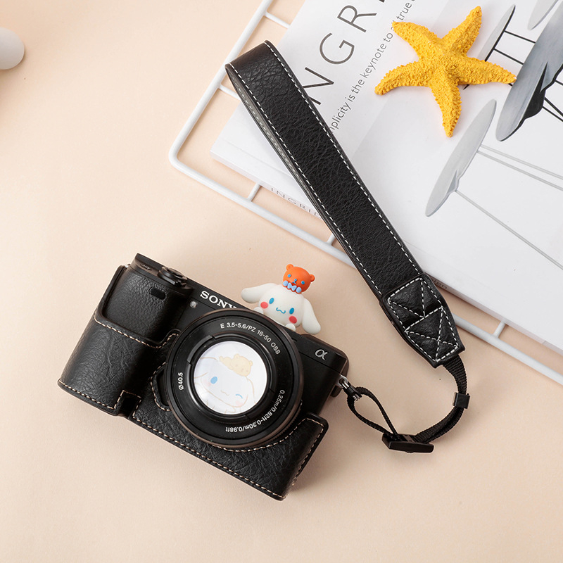 Sony A6400 θήκη προστασίας κάμερας – γνήσιο δέρμα, ανθεκτικό στη φθορά, καμπύλη ιμάντας ώμου, επένδυση από συνθετικό δέρμα, συμβατό με A6100/A6300/A6000