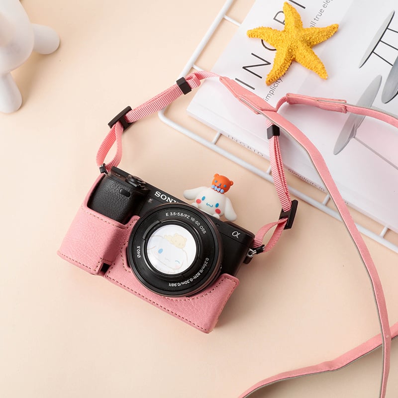 Sony A6400 θήκη προστασίας κάμερας – γνήσιο δέρμα, ανθεκτικό στη φθορά, καμπύλη ιμάντας ώμου, επένδυση από συνθετικό δέρμα, συμβατό με A6100/A6300/A6000