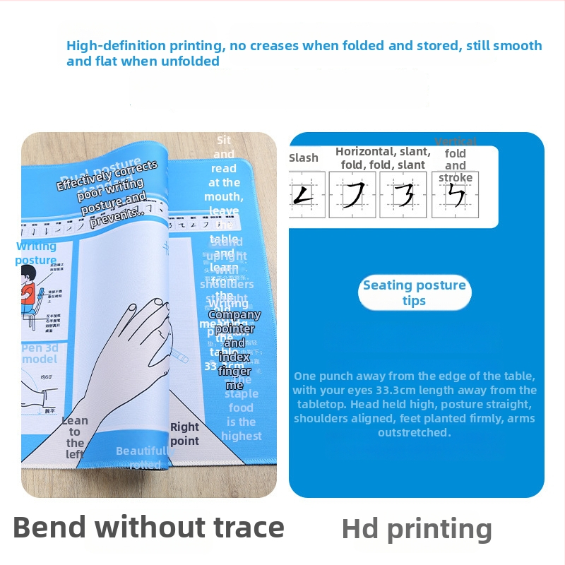 Gumijas galda paliktnis, pretslīdīgs, ar drukātu logotipu — japāņu vienkāršā stila biroja galda paliktnis